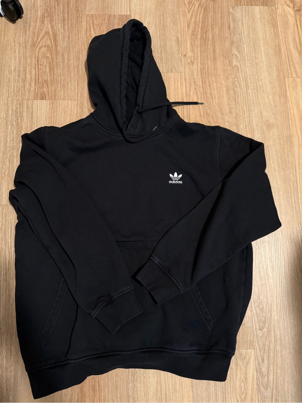 adidas Black Trefoil Logo Hooded Sweatshirt - Men's